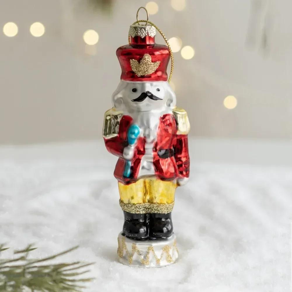 Santa Claus Christmas Glass Ornaments Snowman Christmas Theme X-mas Tree Decoration Pendant Gift Colorful Christmas Hanging
