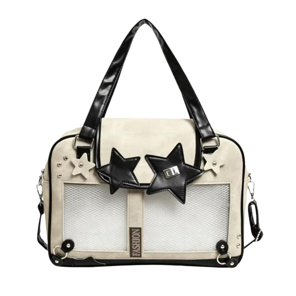 Y2K Star Itabag Lolita Transparent Pocket Crossbody Bag Women DIY Display Shoulder Handbag