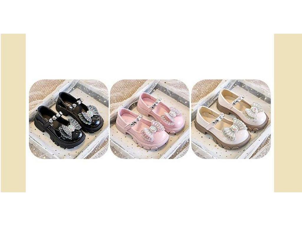 Girls' Leather Dance Shoes – Soft-Soled French Princess Style, British-Inspired for Children's Dance School