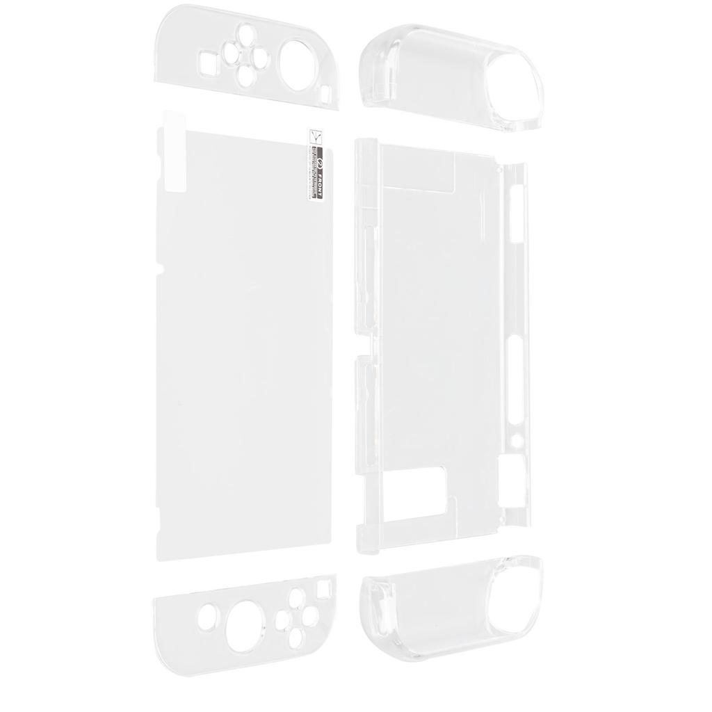 Game Console Protective Cover PC Transparent Thin Gamepad Shell Case With Screen Protector for Switch