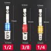 Hex Shank Power Extension and Drill Adapter: 1/4, 3/8, 1/2 Square Impact Wrench Conversion Rod