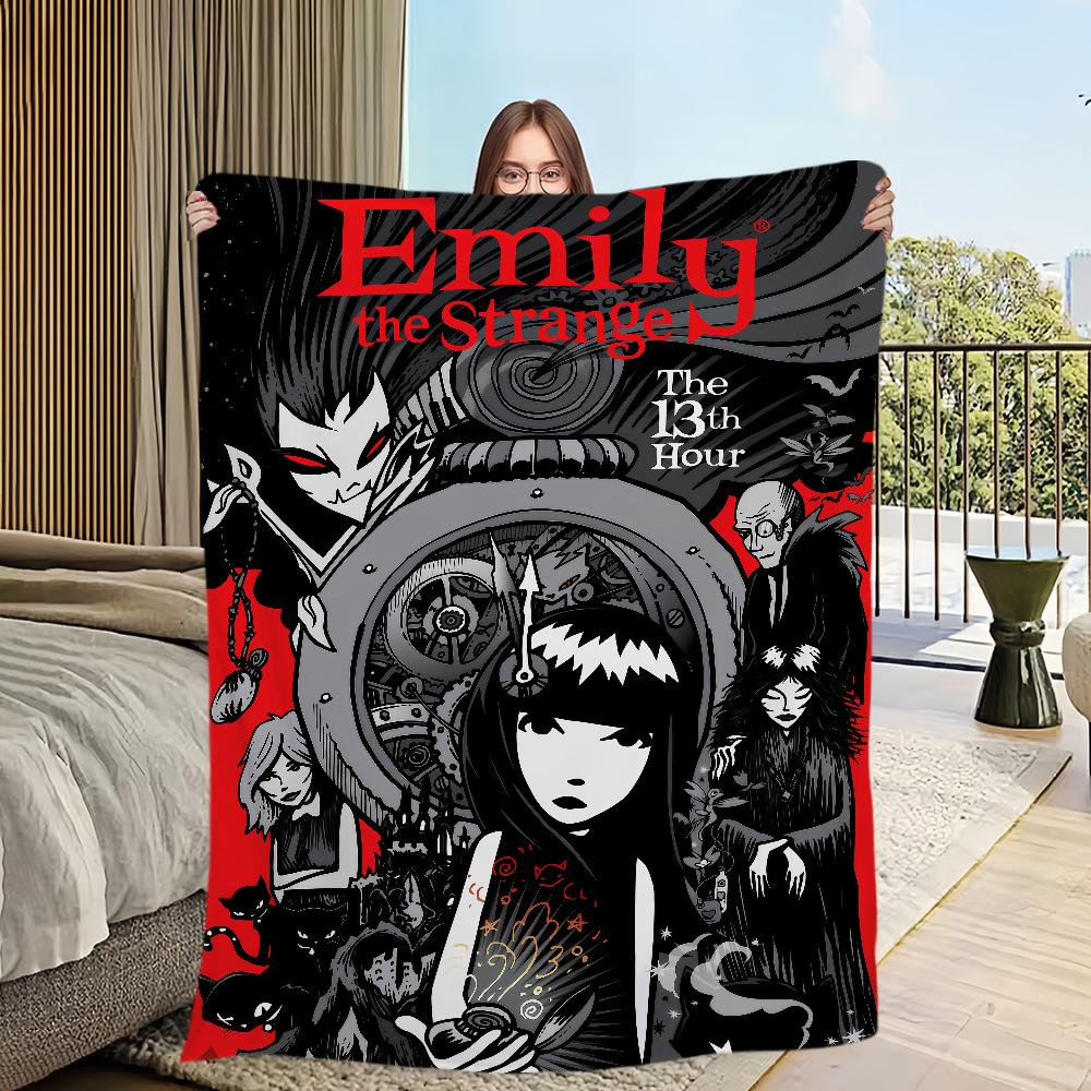 Blanket Flannel warm comfort  soft plush blanket for sofa living room office bedroom travel E-Emily Strange The book gift