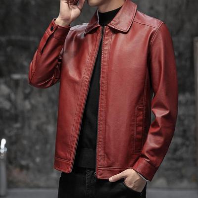 Men's PU Leather Stand Collar Jacket - Soft, Versatile, Light Business Casual Coat for Autumn and Winter