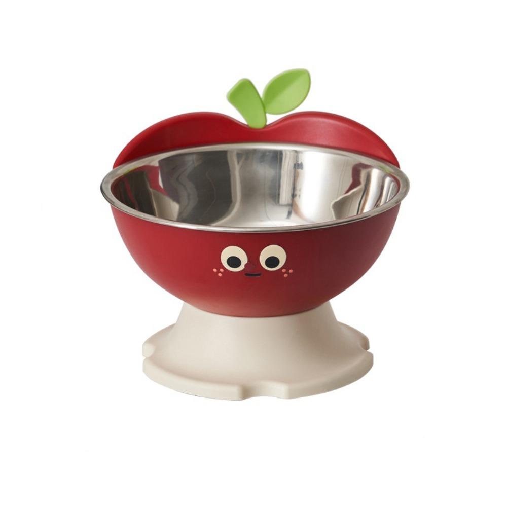 

High-Legged Cat Feeding Bowl Anti-Slip Removable Pet Feeder Bowl Large-Capacity No Spill Food Water Bowls for Feeding Drinking червоний