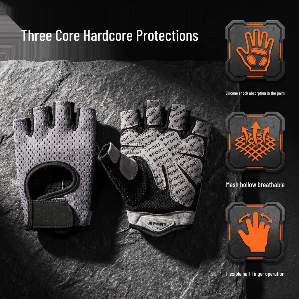 Unisex Non-Slip Half-Finger Workout Gloves - Ideal for Pull-ups, Cycling, and Preventing Calluses