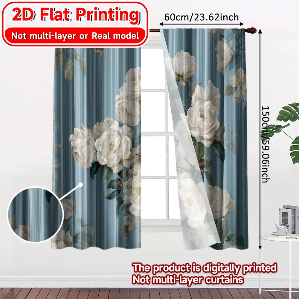 2D Flat Printing  2pcs Dreamy Oasis Contemporary Modern Curtains Prints Light Filtering Curtains Versatile All for Bedroom