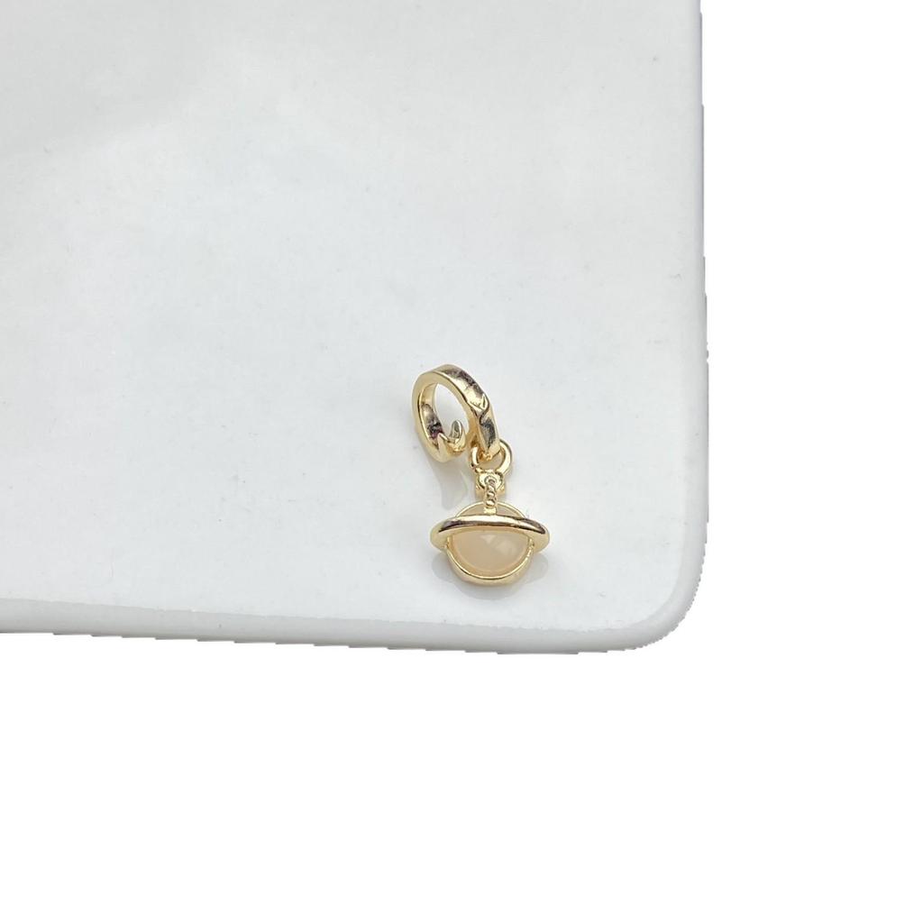 High Color Retention 3D Zircon Saturn Teardrop Pearl Spacer Bead Earrings for DIY Jewelry