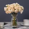 6Pcs Artificial Camellia with Stem Realistic Colorful Fake Rose Flower Wedding Home Office Table Centerpiece Faux Floral Bouquet Flower Arrangement