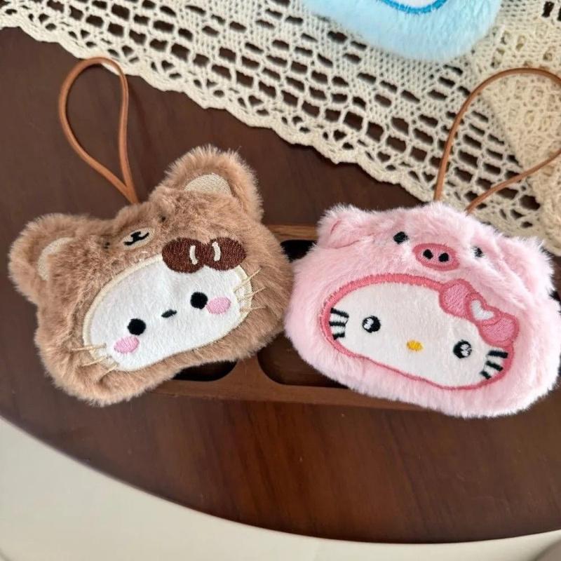 Cute Cartoon Plush Cat Keychain Heart Doll Pendant For Backpack Bag Decorative Accessory