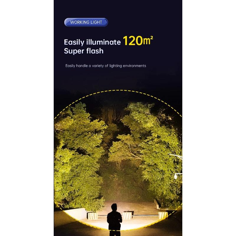 Portable LED Camping Tent Light Rechargeable Searchlight High Power 50W Outdoor Emergency Lighting Waterproof Hanging Night Lamp