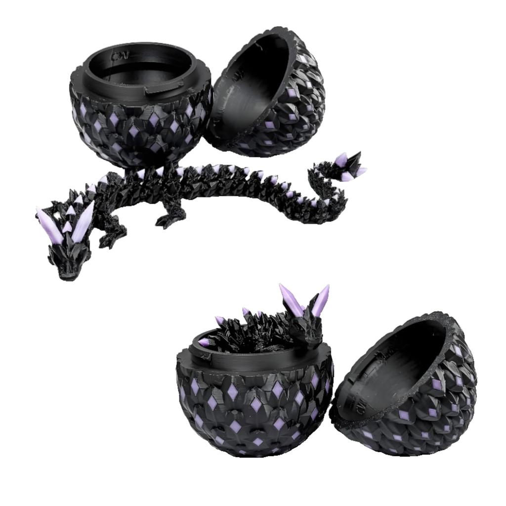 Dragon Egg Mysterious Dragon Egg Luminous Articulated Animal Toy Crystal 3D Printed Dinosaur Egg Suitable For Children Boys Girls Home Decoration