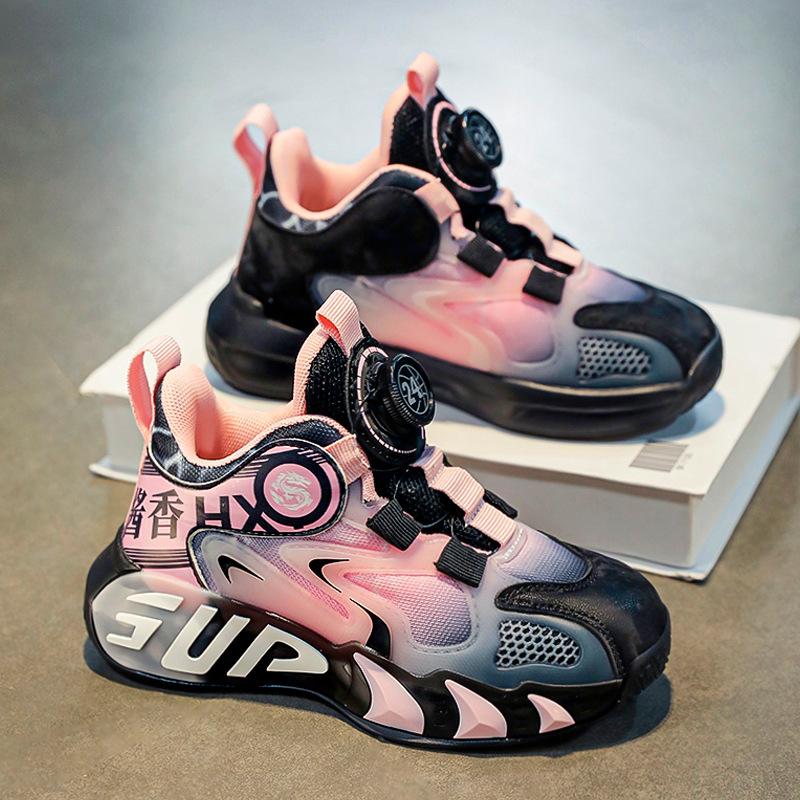 

Spring and Autumn New Breathable Children s Basketball Shoes Medium Older Children s Girls Shoes Wear-resistant Shock-absorbing Boys Running Snea 40