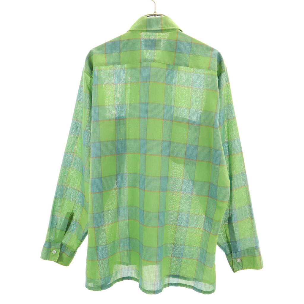 B.V.D 60s Vintage Check Pattern Long Sleeve Button Down Shirt M Green Men's Used