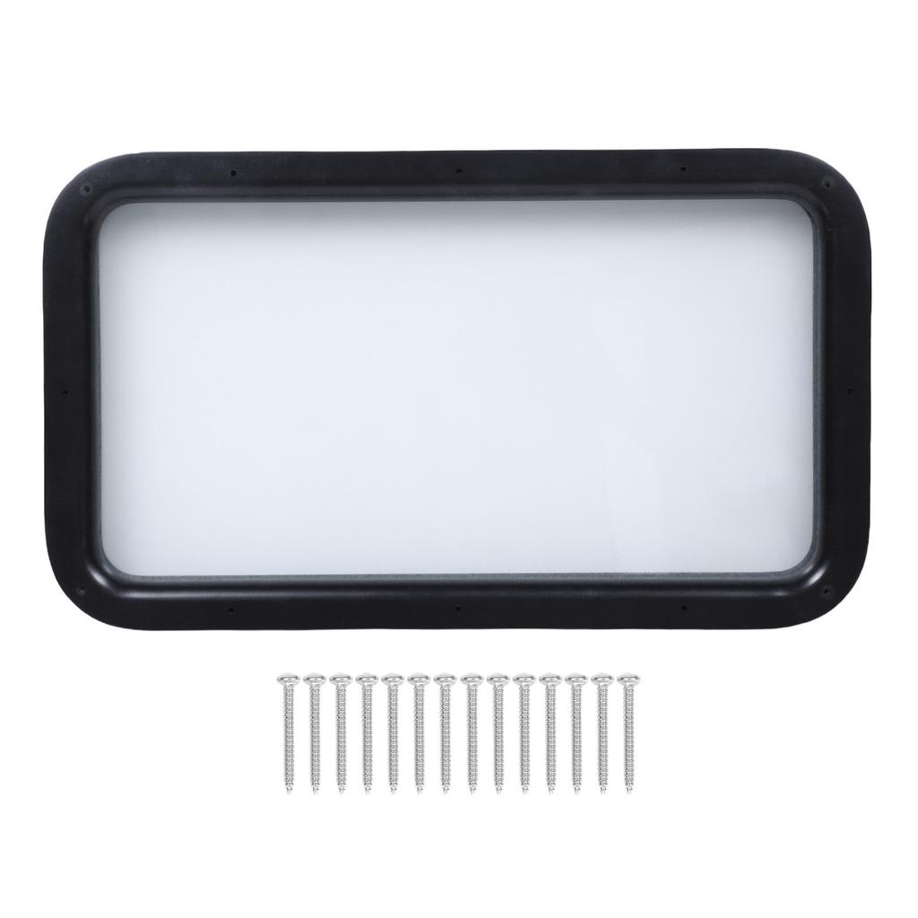 RV Entry Door Window Frosted Opaque Glass Entrance Door Window with Interior Exterior Frame For Motorhome Trailer