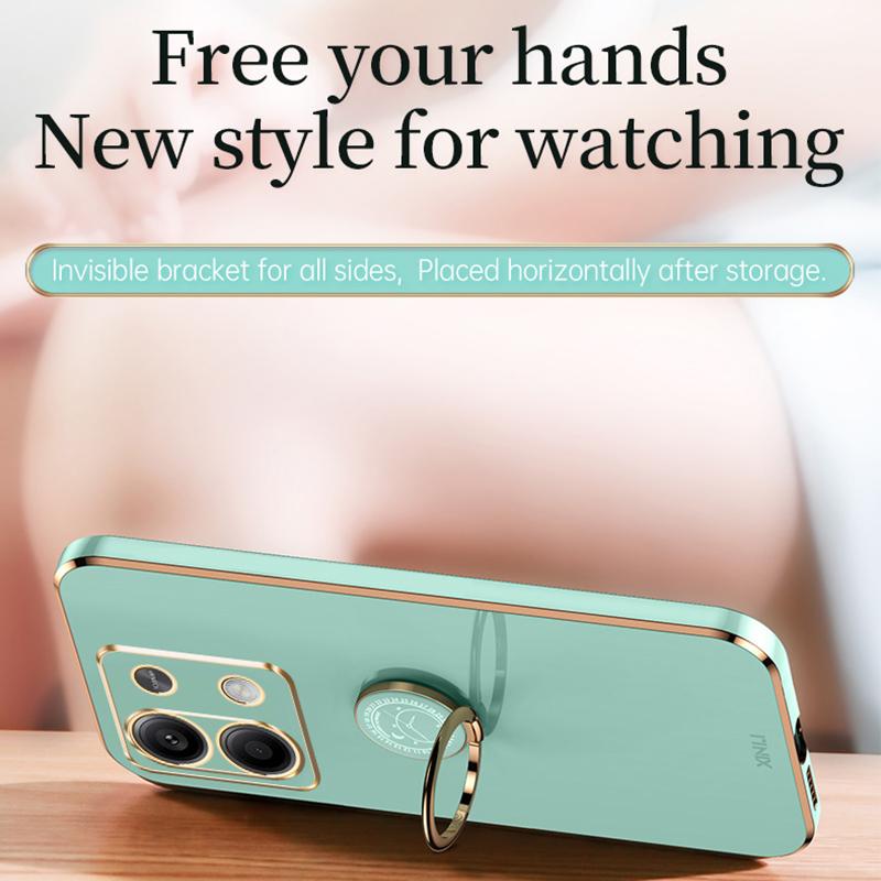 XINLI For Xiaomi Redmi Note 13 Pro 4G/Poco M6 Pro 4G Case Electroplating TPU Cover with Kickstand