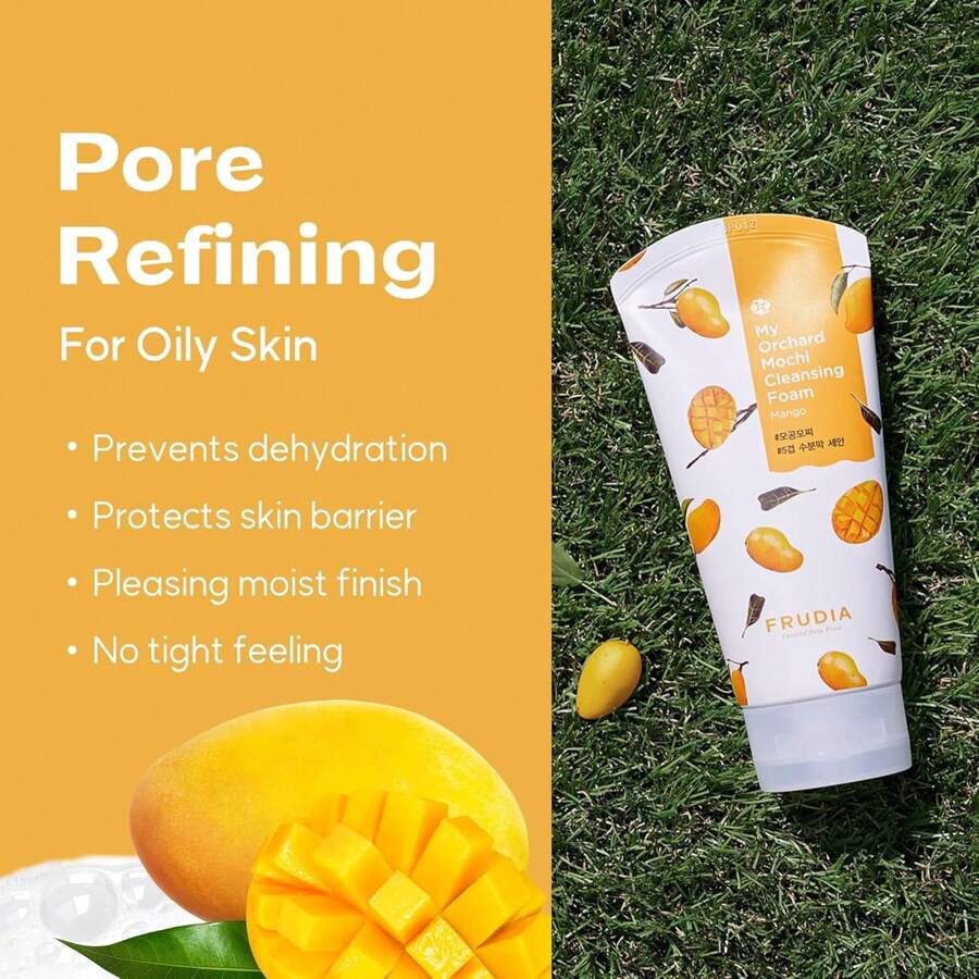 FRUDIA My Orchard Mango Cleansing Foam 120g| Korean Face Wash For Women | Foaming Face Wash For Oily Skin | Hydrating Face Wash For Sensitive Skin