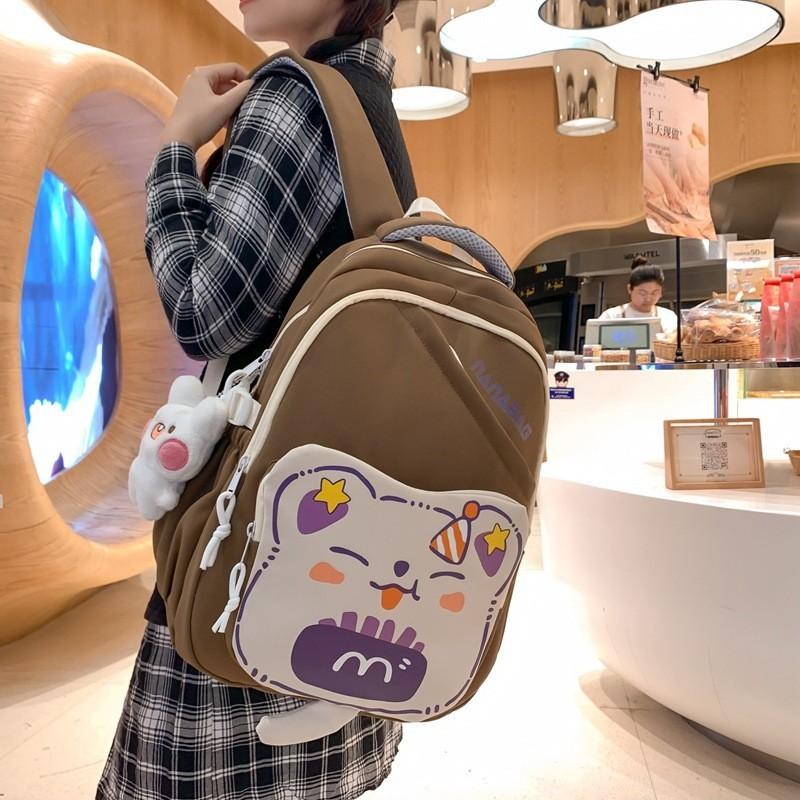 2024 New Korean Style Cute Backpack For Girls Large Capacity School Bag Lightweight Travel Bag