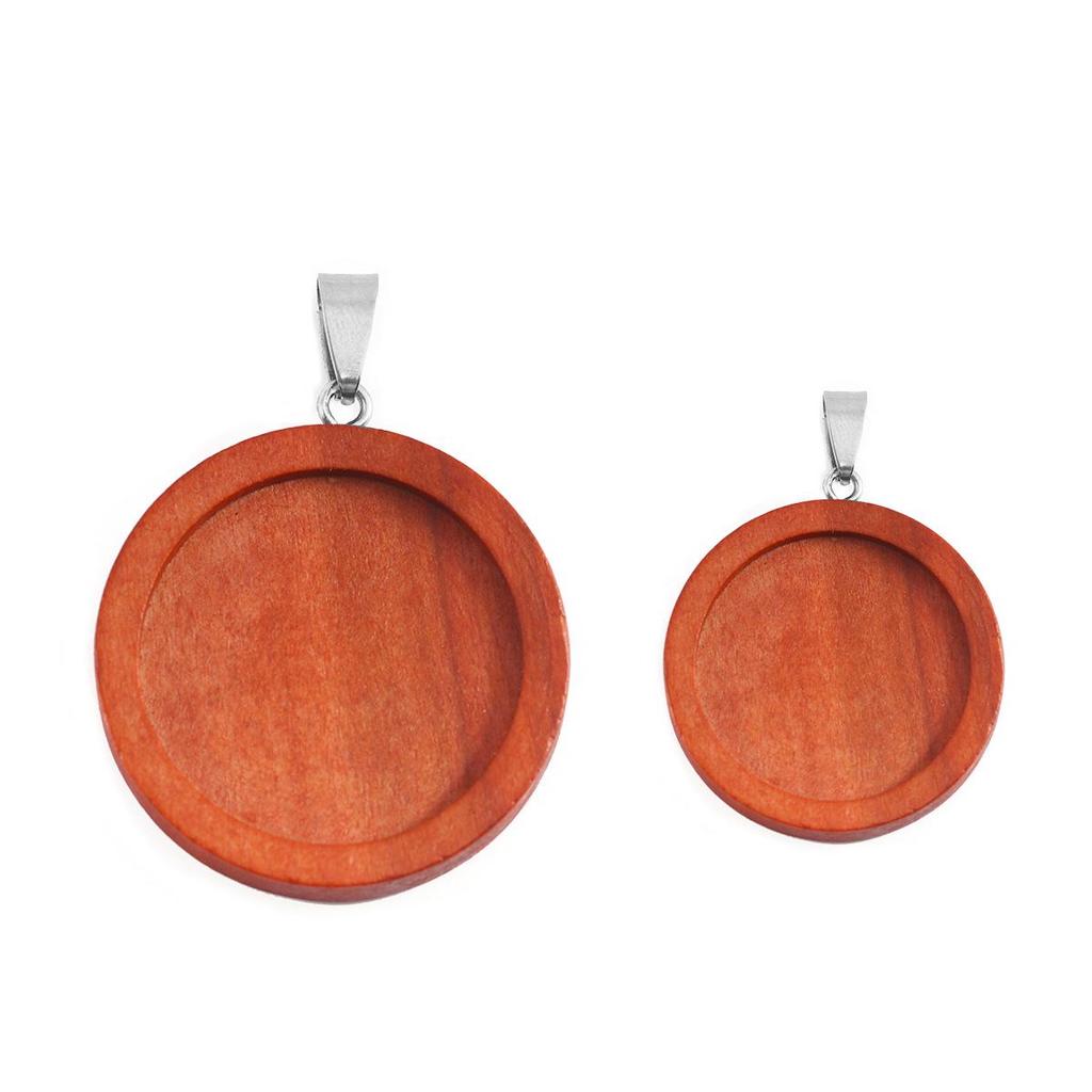 Time Gem Wood Tray Necklace Pendant Accessories - DIY Jewelry Round Tray