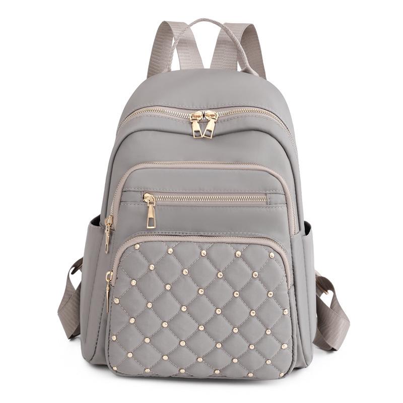 Korean Style Women's Large Capacity Diamond Pattern Backpack
