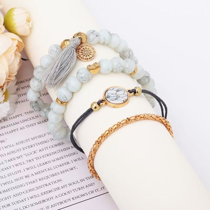 JYL TS Bracelet Heart Pendant  Necklace Set Enhances Romantic Elegance