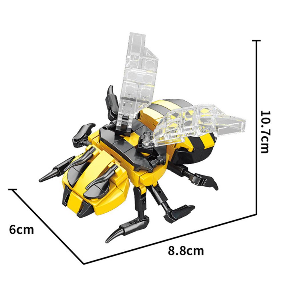 Insect World Animals Figures Ladybug Bee Dragonfly Butterfly Mantis Micro Building Blocks Bricks Kits Toys For Children Gifts