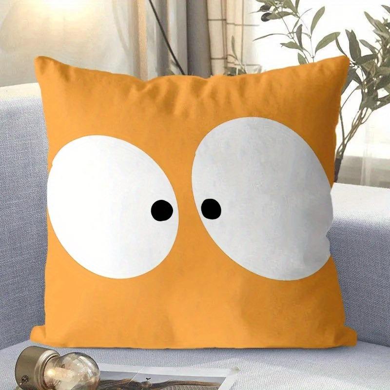 Cute Emoji Expression Pillowcase - Playful Cartoon Face Pillow Cover for Sofa Bedroom Living Room