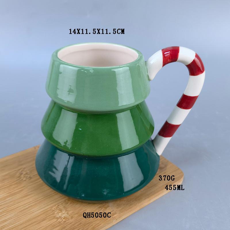 Керамическая рождественская посуда, молочник с 3D рельефом, тарелка для мужа, кофейная кружка, подарок, полностью ручная работа Christmas mug