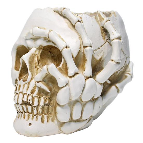 Skull Flower Pot Resin Human Skull Planter Weatherproof Gothic Plant Pot for Planting Succulents Indoor Outdoor Use