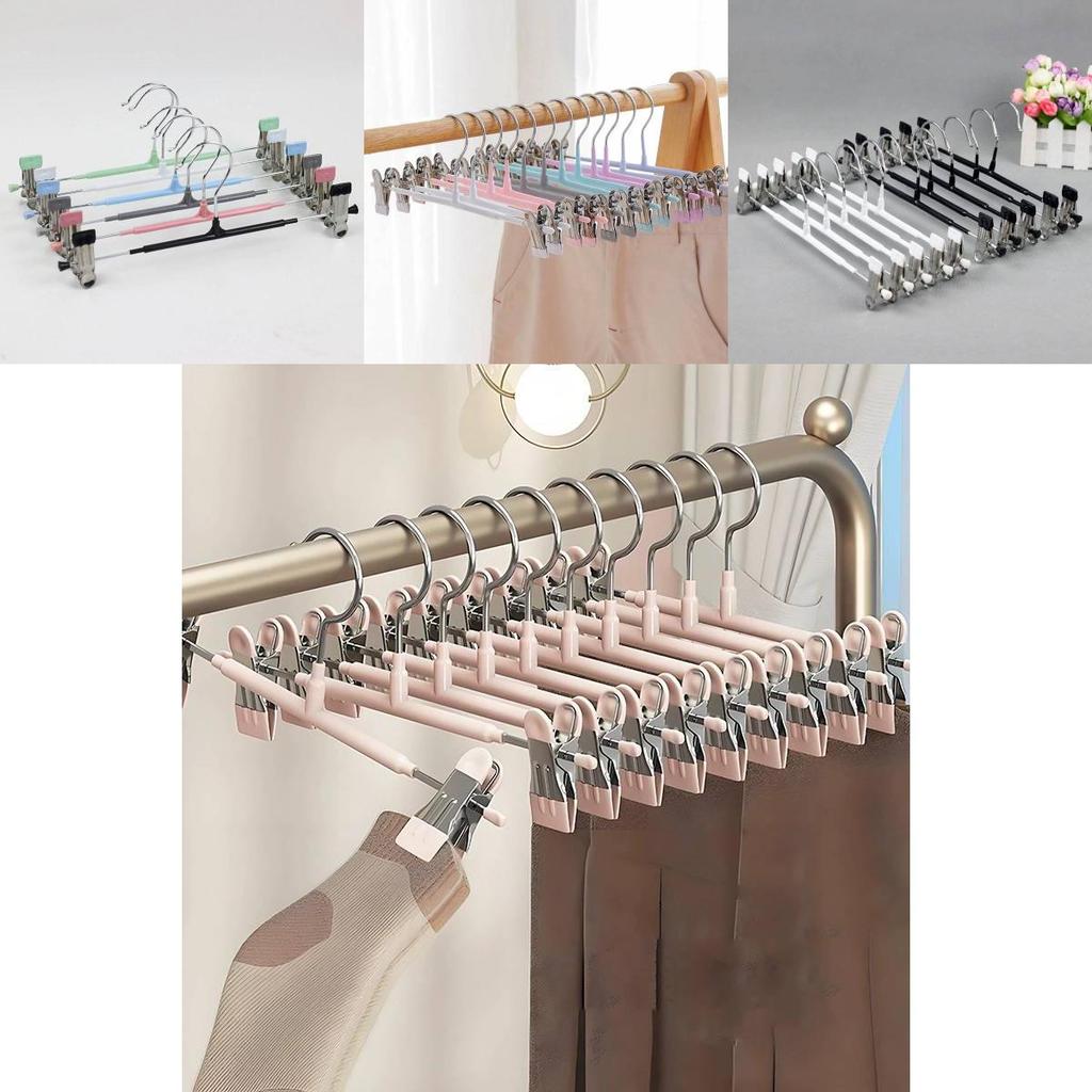 Standard Wardrobe Pants Hanger With Non Slip Stainless Steel Clips For Home Storage And Organization