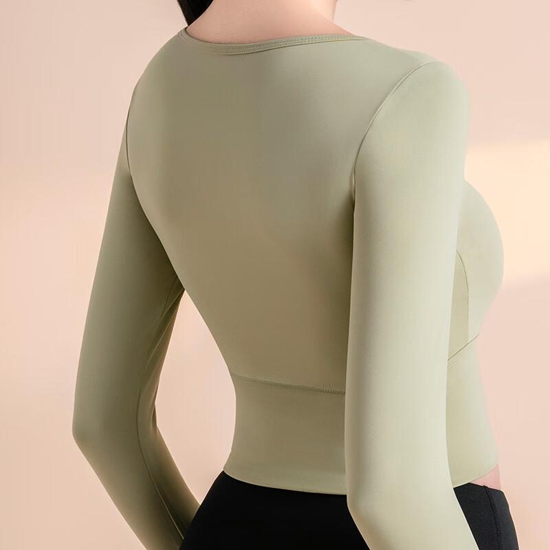 Nuodingxiu Nahtloses Off-Shoulder Langarm Yoga Top