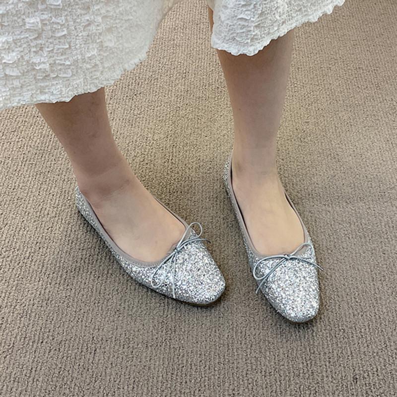 Fashion Bailamos New Sweet Women Ballet Flats Fashion Butterfly-Knot Casual Working Shoes Woman Spring Summer Ladies Concise Flats Mujer