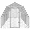 VidaXL Chicken Coop 2.5x8x2.25 M Galvanized Steel, Walk-in Chicken Run, Accessible Chicken Enclosure, Chicken Cage 3328518