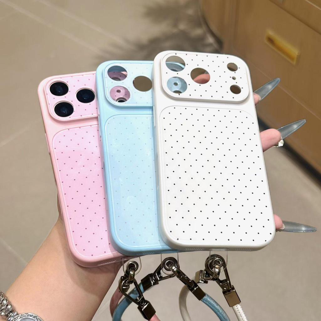 Polka Dot Hand Strap iPhone Case for 13/14/15 Pro Max/17 Apple 16