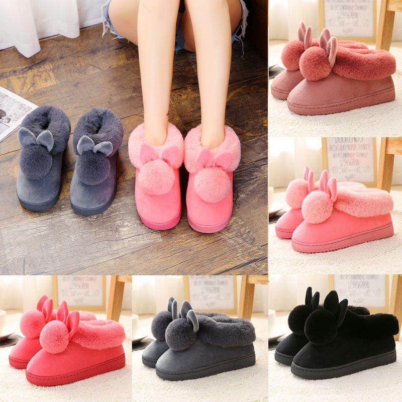 Cozy Women Bunny Rabbit Plush Slippers With Soft Antiskid Sole For Winter Warmth