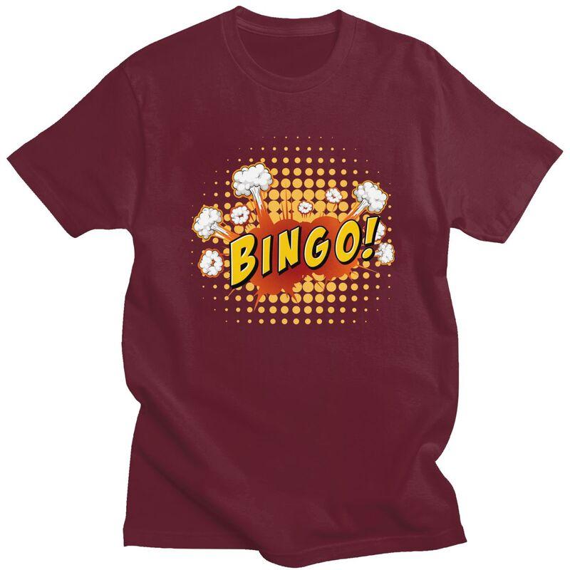 Custom Hot Game Bingo T Shirts Men Pure Cotton Tees Tshirt Tshirt Clothing