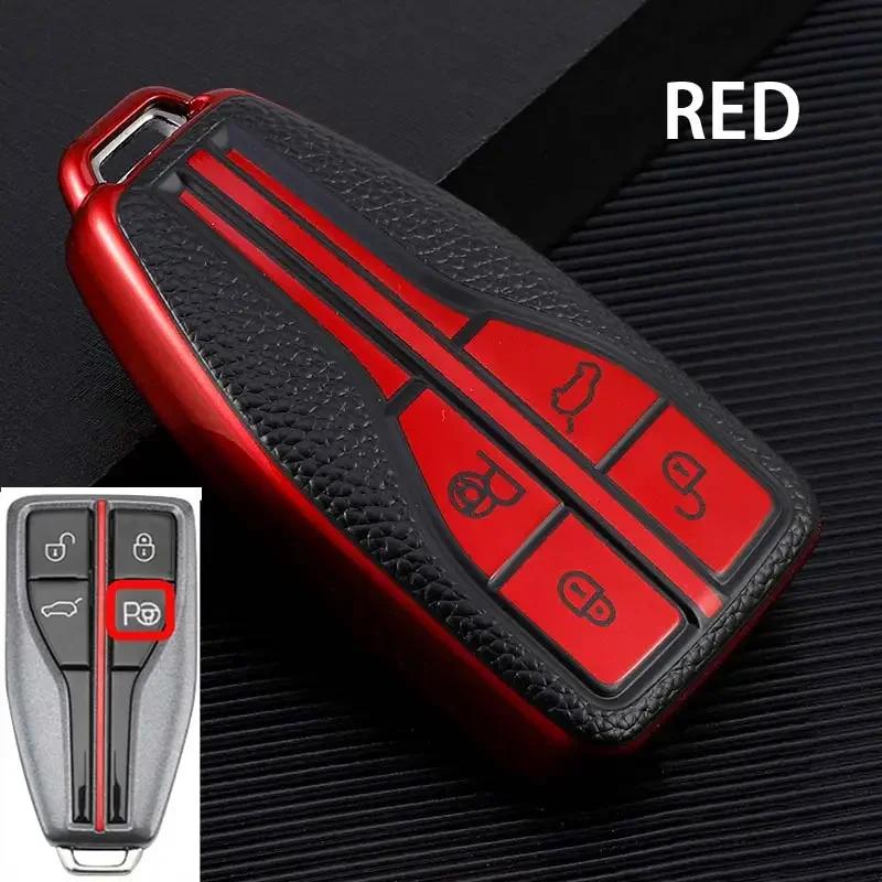 Car Key Case Cover For Hongqi HS5 H5 H9 HS7 H7 L5 HS3 L9 Car Holder Car-Styling Accessories Shell Colorful TPU+Leather 4 Buttons