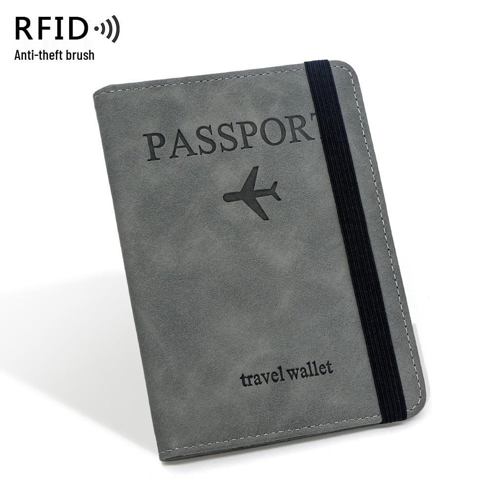 

RFID Passport Wallet: PU Leather, Multi-functional Coin Purse & SIM Card Holder сірий колір