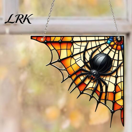 90 Degree Corner Wall Accents 3D Spider Web Halloween Decor, Acrylic Hanging Ornament Durable Holiday Ornaments with Dimensional Effect, Spooky Party