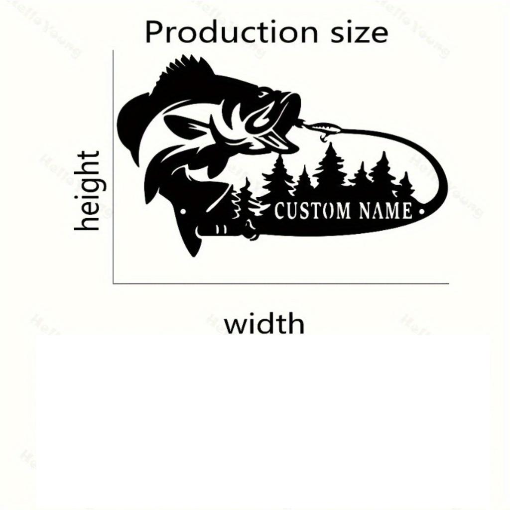 Customizable Metal Sign Fish Silhouette Wall Art Iron Hollow Craft Home Door Decor