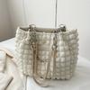 Summer Sweet Ruffled Bubble Cloud Shoulder Bag, Large-capacity Tote for Outings and Commuting, Fashionable Women's Soft Handbag