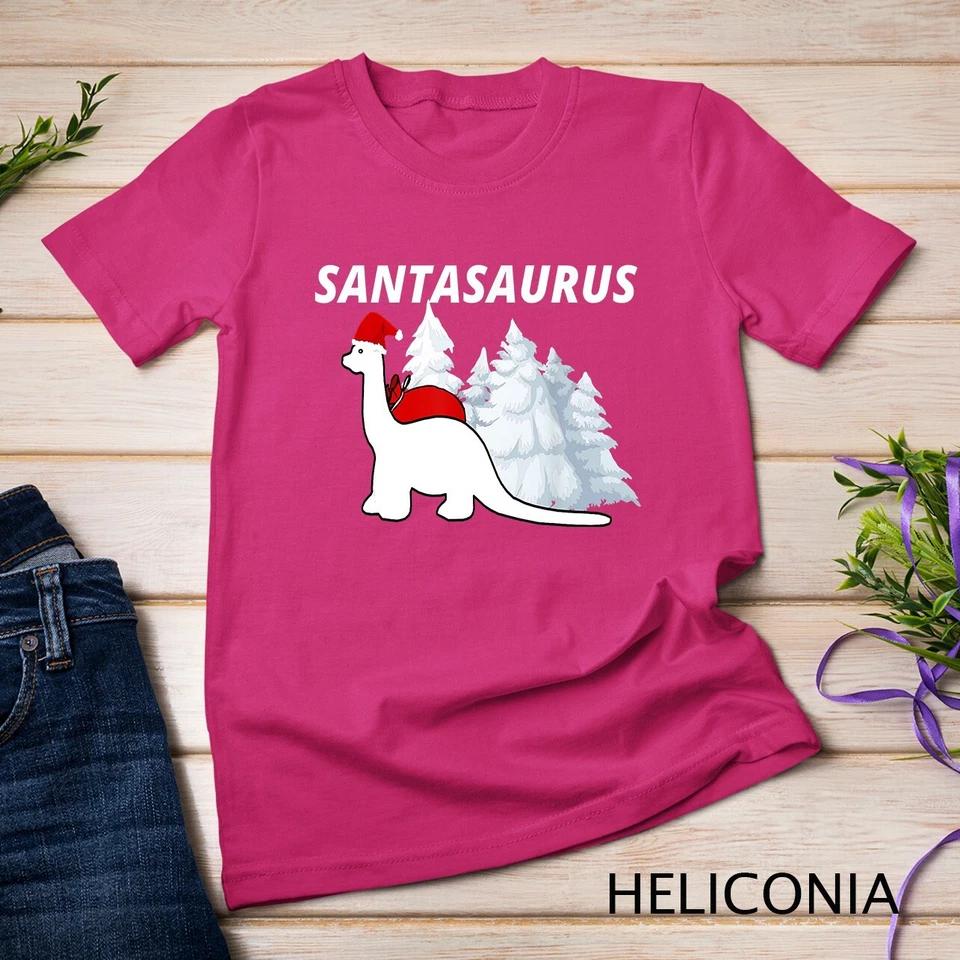 Santa Saurus Sauropods Xmas Christmas Ugly T-Shirt Unisex T-shirt 4 2XL