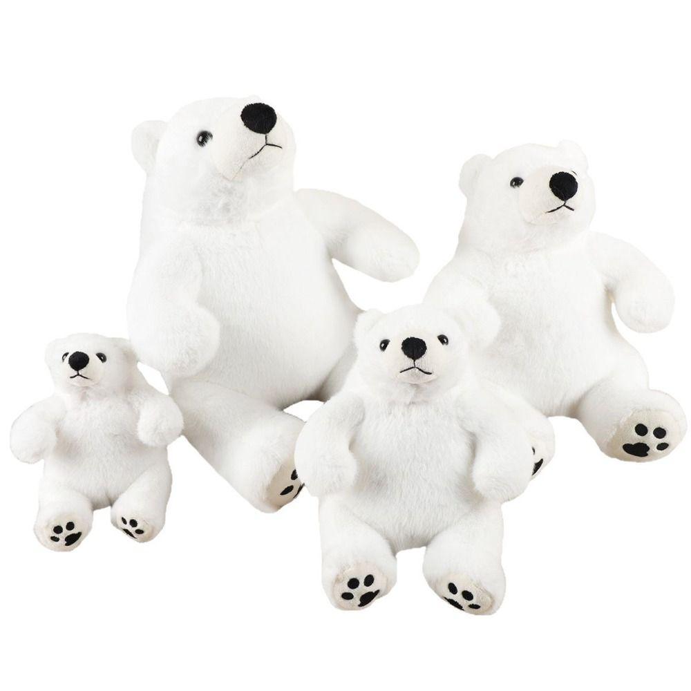 

Scarf Stuffed Polar Bear Doll Big Feet Animal Plush Doll Sitting Polar Bear Plush Toy Kid Gift 15cm-No Scarf