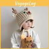 Winter Baby Kleinkind Strickmütze mit niedlichen Hirschohren und Ohrenklappen für Kinder