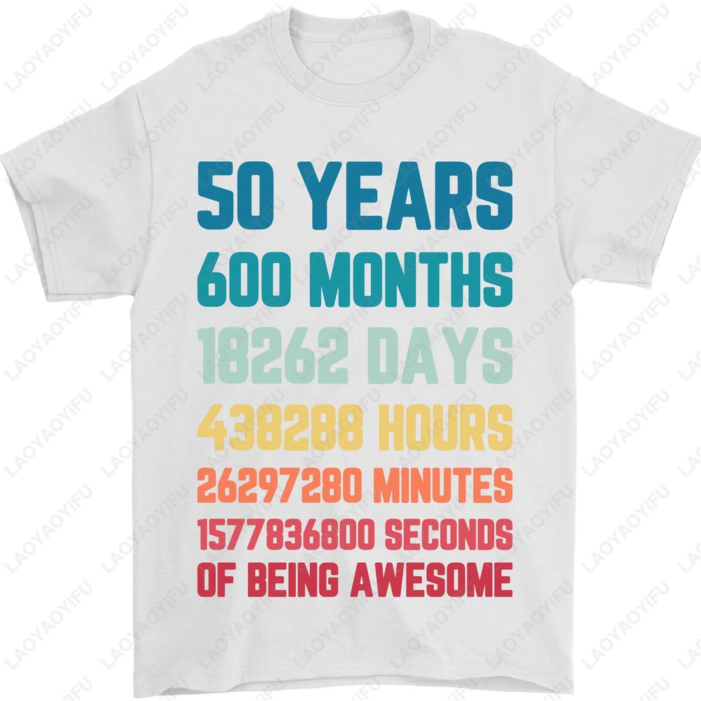 Vintage 1975 Original Mens 50th Birthday TShirt  50 Years of Legacy Cotton Retro Gift Oneck Male Unisex Adult Style Tops