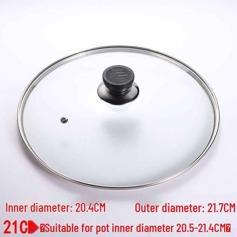 Tempered Glass Explosion-Proof Universal Pot Lid with G-Type Stainless Steel Inner Ring