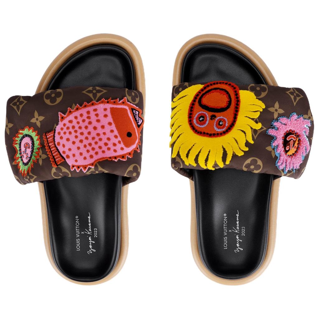 Yayoi Kusama X LOUIS VUITTON Stylish Sandal Women's Brown Yellow 1ABD8Q