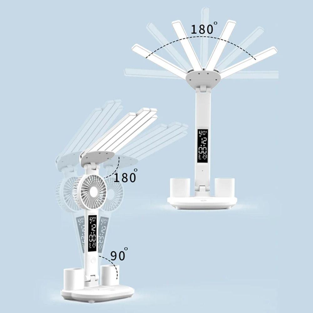 3 Colors Penholder Desk Lamp 4 Heads Tabletop Reading Lamp Convenient Led Bedside Lamp  Learning