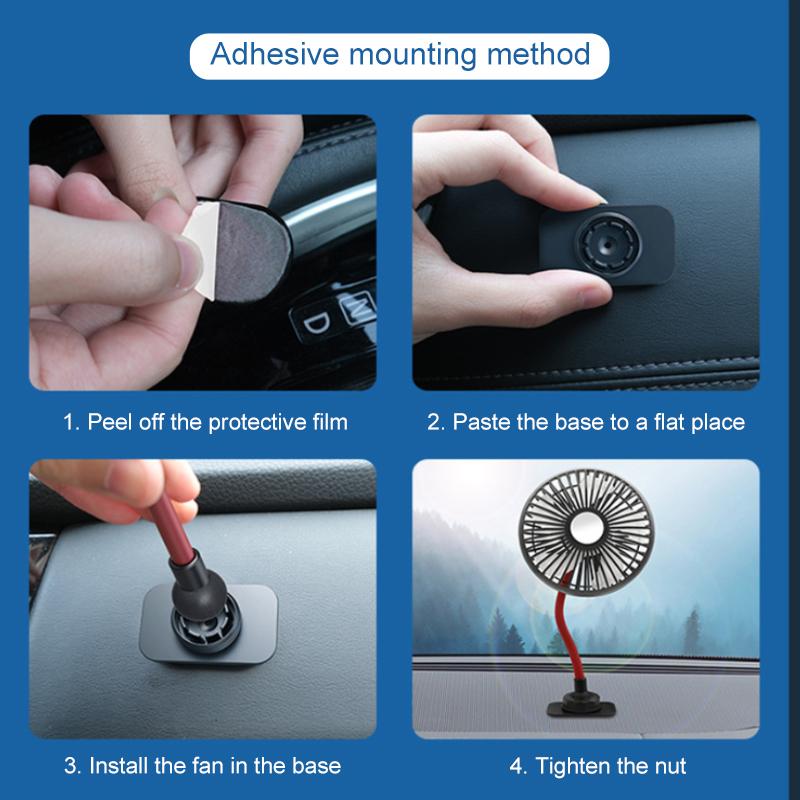 Car Seat Cooling Fan 360 Degree Adjustable Double Head Fan Car Low Noise Fan Car Seat Car Universal Fan for RV Truck