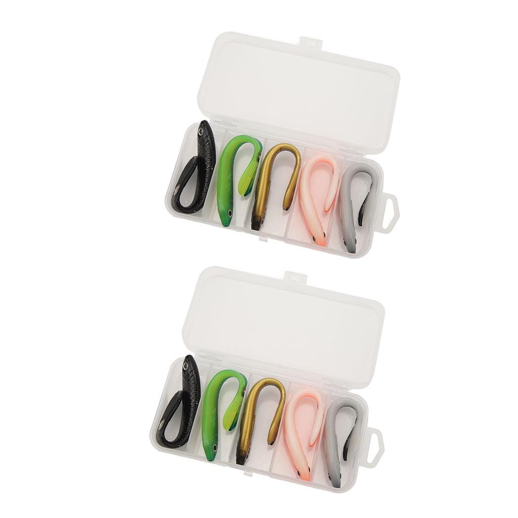 10PCS Soft Lure Swim Bait PVC Realistic Spinning Tail Simulation Fishing Lure Fishing Accessory for Bass Fishing