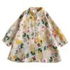 Women's Floral Shirt Long Sleeved Shirt Top Korean Version Loose Bat Sleeve A-line Floral Shirt